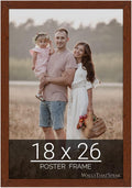 wallsthatspeak 18x26 Dark Walnut Rustic Pine Picture Frame for Puzzles Posters Photos or Artwork