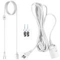 JACKYLED Extension Hanging Lantern Cord Cable UL 1-Pack 12Ft 360W with E26 E27 Socket Gear Switch + Hooks + 2-Prong US AC Power Plugs Pendant Lighting Bulb Lamp for Kitchen Bedroom Bathroom