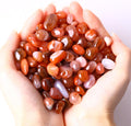 Polished Red Agate Crystals 0.62lb Natural Gemstones Crystal Bulk Tumbled Polished Stones Irregular Rocks Chakra Colorful Crystal Vase Filler Decoration Energy Reiki Beginners Birthday Gifts