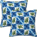 Boho Tie-Dye Green Leaf Throw Pillow Covers Set of 2 Ultra-Soft All-Season Pillow Shams with Hidden Zipper,Durable for Sofa Bed Car Decor & Gift 18x18IN