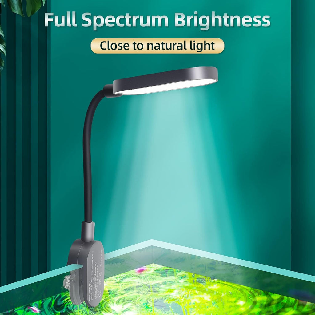 UPETTOOLS Aquarium Light with Adapter LED Clip on Fish Tank Light Small Full Spectrum USB Light 360° Rotation Lighting 5W