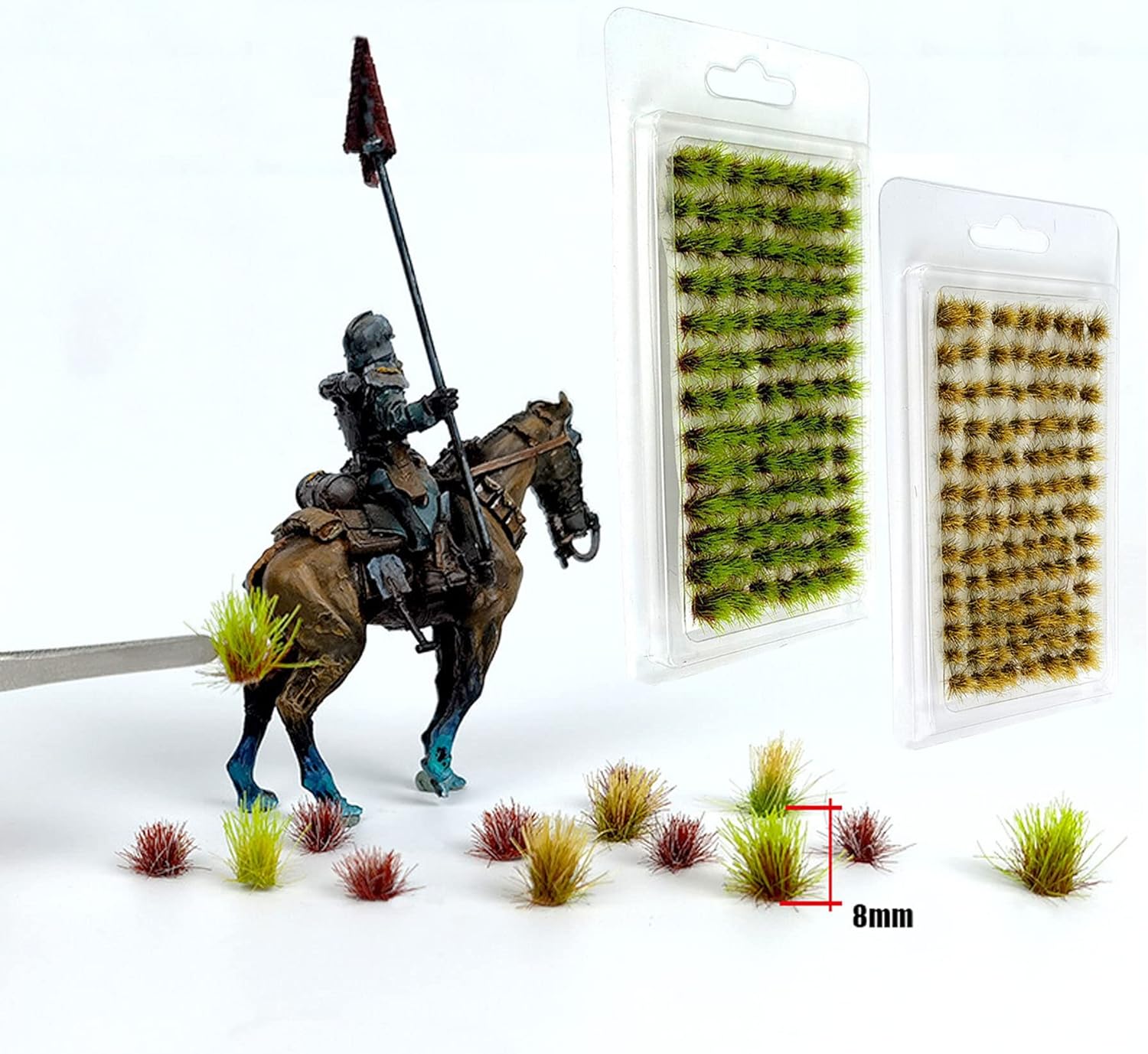 Woohome 208 PCS Static Grass Tuft Model Grass Tufts Terrain Model Kit Resin Static Scenery Model, Artificial Grass for Train Landscape Railway Artificial Grass Modeling