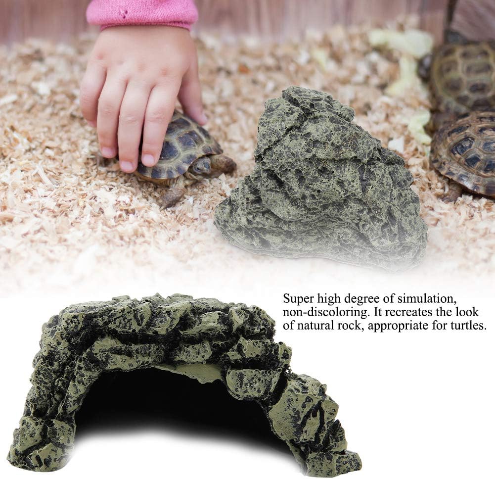 DEWIN Aquarium Large Cave - Reptile Hiding Spot, Fish Turtles Basking Hide Decoration Ornament for Home Office (Large)