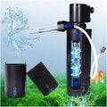 Dual-Chamber U-V Aquarium Filter, 4-in-1 Submersible Fish Tank Filter for 20-75 Gal Turtle Tanks, Ultra-Silent Green Clean Machine with Filtration, Wave Making & Oxygenation