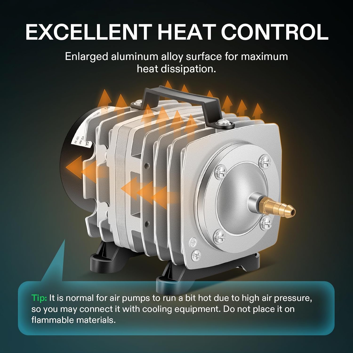 VIVOSUN Commercial Air Pump 1110 GPH 8 Outlet 40W 70L/min for Aquarium and Hydroponic Systems