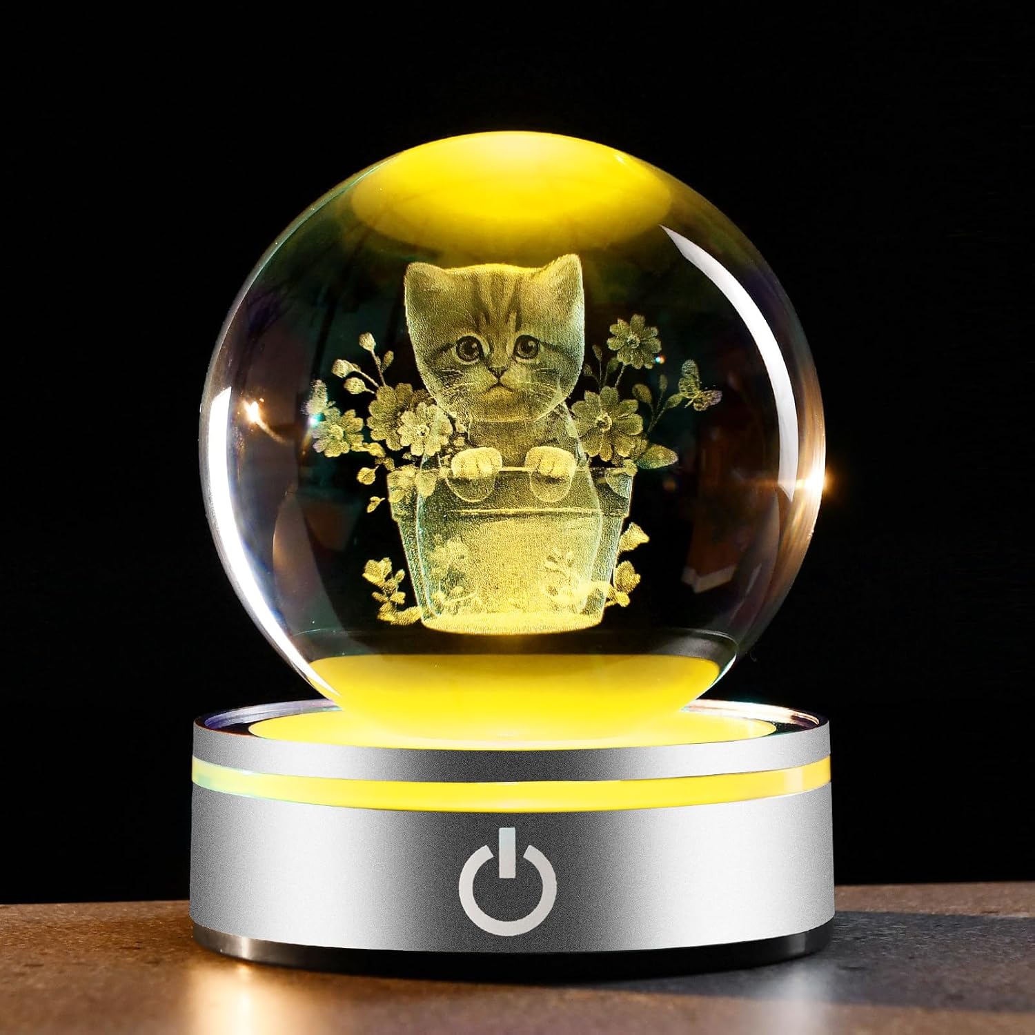IFOLAINA Cat Themed Gifts for Women Christmas 3D Crystal Ball for Her Mom Girls Cat Lover Gifts for Women Birthday Glass Globe Decor for Bedroom
