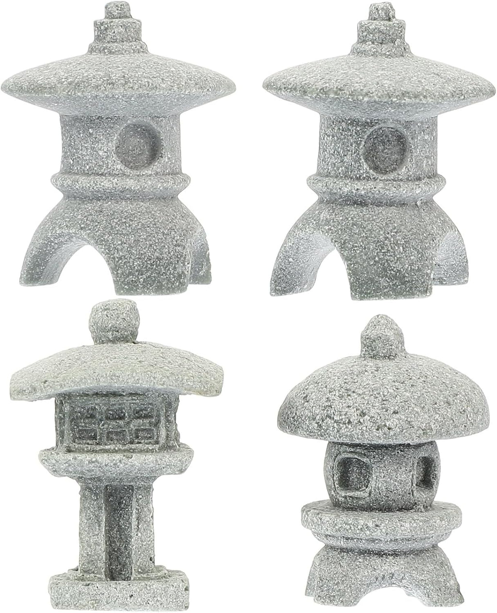 BESPORTBLE Miniature Stone Lantern Pagoda Japanese Style Pagoda Lantern Statue Mini Zen Garden Accessories for Aquarium Patio Micro Landscape Yard Bonsai Decoration 4Pcs