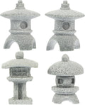 BESPORTBLE Miniature Stone Lantern Pagoda Japanese Style Pagoda Lantern Statue Mini Zen Garden Accessories for Aquarium Patio Micro Landscape Yard Bonsai Decoration 4Pcs