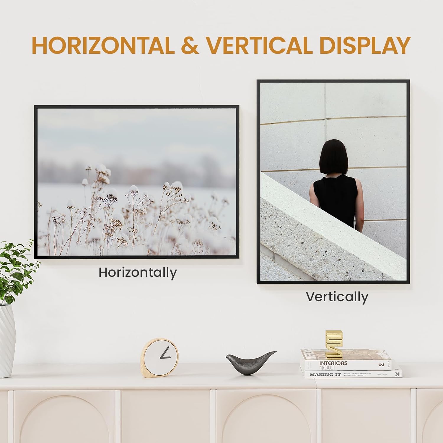 15x20 Aluminum Metal Picture Frame,Tempered Glass Black Photo Frame 15x20 for Family Photo,Posters,Art,Document to Wall Mount Horizontally or Vertically
