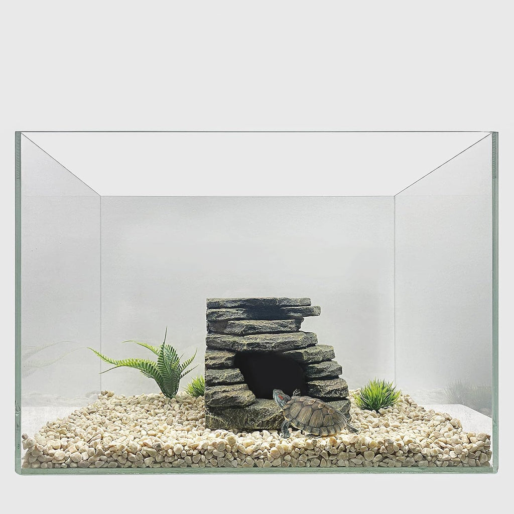 FEDOUR Aquarium Ornaments, Aquarium Mini Skull Skeleton/Aquarium Mini Castle/Aquarium Hippon Cave/Aquarium Rock Stone Cave Decoration, Fish Tank Decoration Landscape Hiding House (Rock Cave)