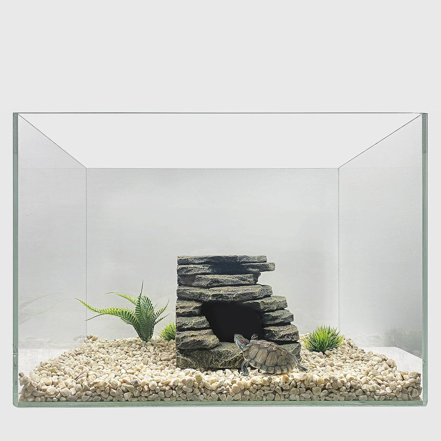 FEDOUR Aquarium Ornaments, Aquarium Mini Skull Skeleton/Aquarium Mini Castle/Aquarium Hippon Cave/Aquarium Rock Stone Cave Decoration, Fish Tank Decoration Landscape Hiding House (Rock Cave)