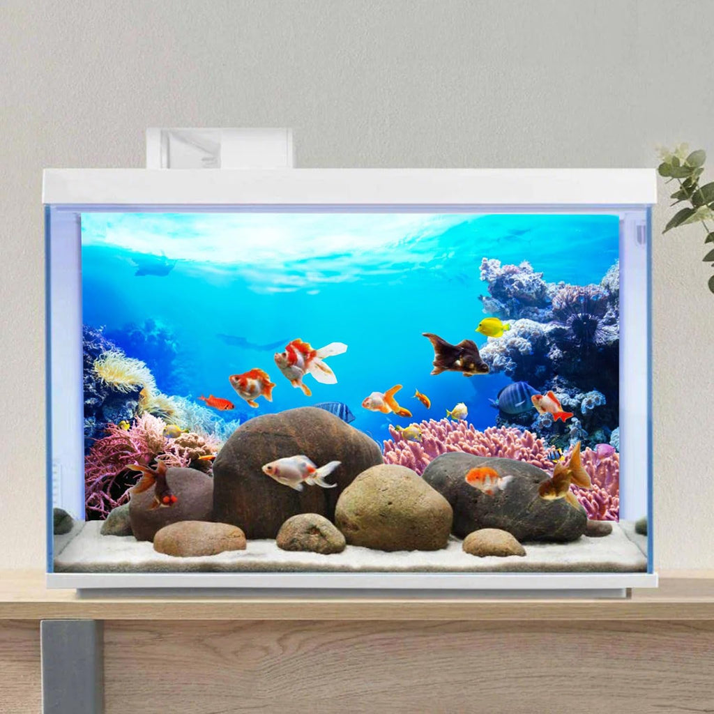 AWERT 72x18 inches Underwater Aquarium Background Colorful Coral Tropical Fish Undersea World Fish Tank Background Vinyl
