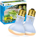 REPTI ZOO 2 Pack 75W Reptile Neodymium Daylight Basking Spot Lamp UVA Bulb Reptile Heat Lamp for Amphibian Lizard Tortoise Bearded Dragon Hedgehogs
