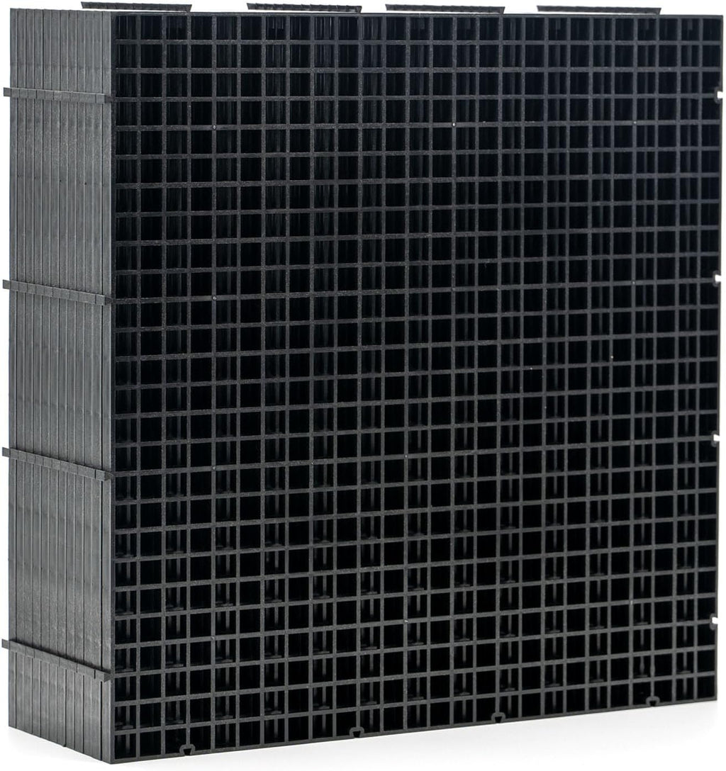 LINLAN 12 Pieces 11.8x11.8in (30X30cm) Aquarium Grid Plastic, Fish Tank Divider, Egg Crate for DIY Filtration and Bottom Protection in Aquascaping (Black-No Accessories)