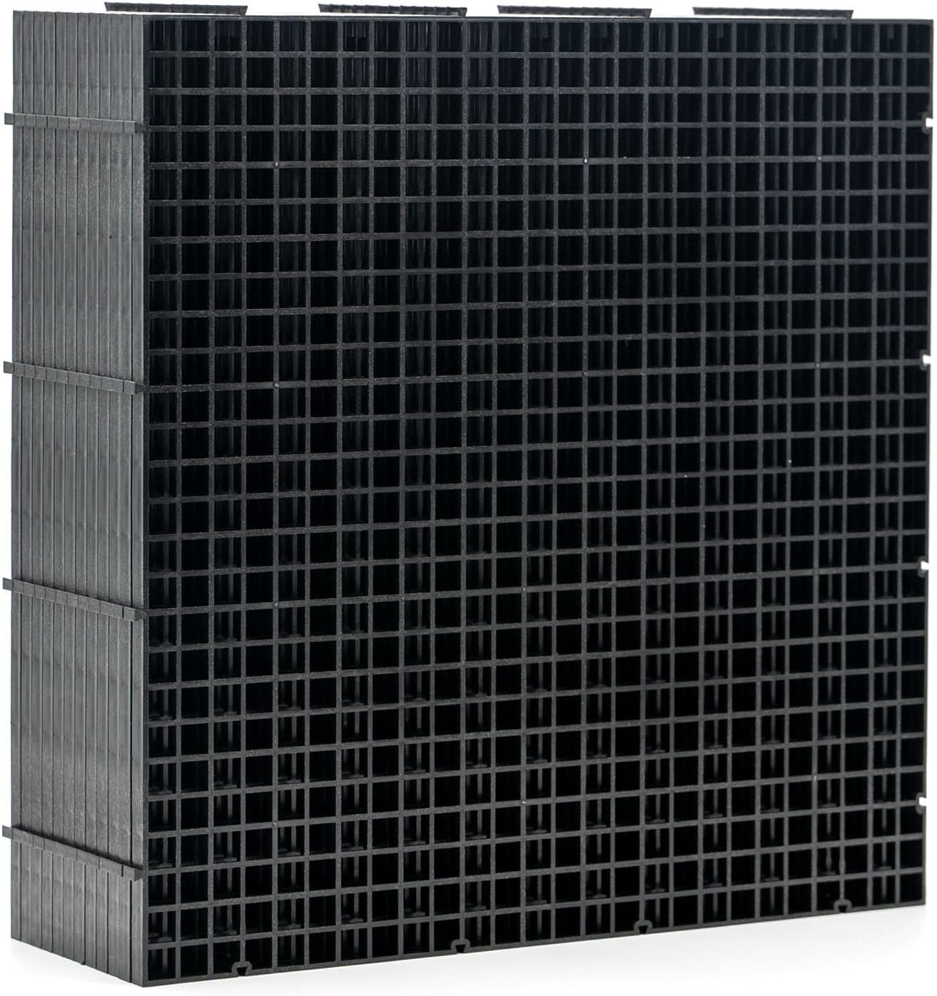 LINLAN 12 Pieces 11.8x11.8in (30X30cm) Aquarium Grid Plastic, Fish Tank Divider, Egg Crate for DIY Filtration and Bottom Protection in Aquascaping (Black-No Accessories)