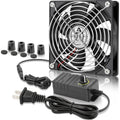 GDSTIME 120mm Computer Fan with AC Plug, 110V 120V 220V 240V AC-Powered Variable Speed Controller 4V-12V for Receiver Amplifier DVR Playstation Xbox Component Cooling Biltong Box Grow Tent Ventilation