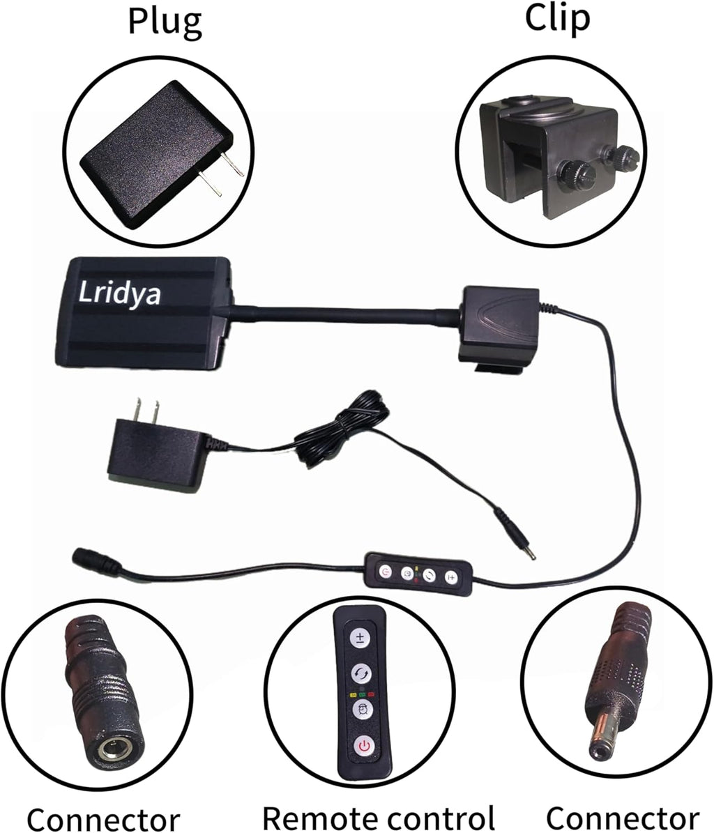 10W Clip-On Aquarium Light - White/Blue/Red,5 Brightness Levels,Timer (3/6/12H)