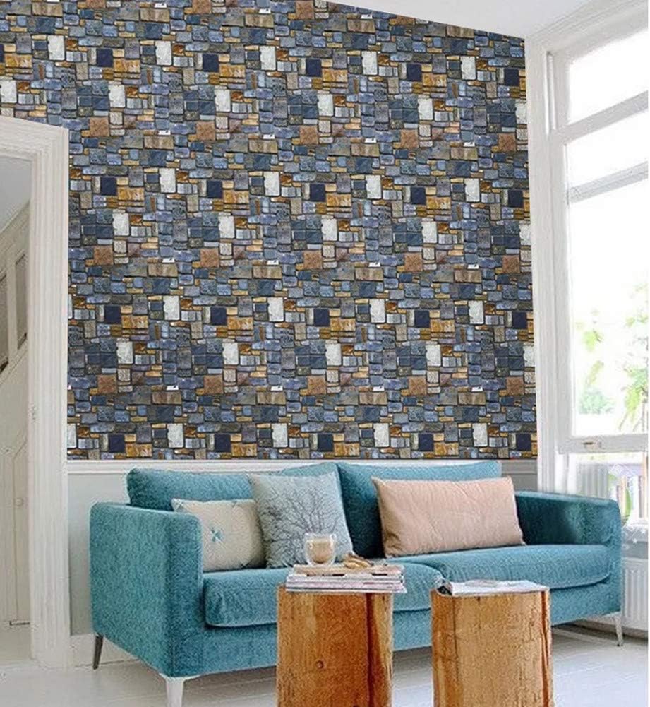 Yancorp 18"x120" Brick Contact Paper Peel and Stick Wallpaper Self-Adhesive Stone Contact Paper Fireplace Kitchen Backsplash Covers