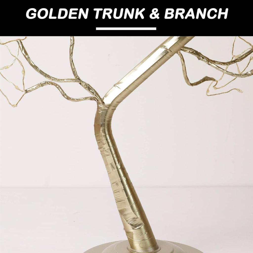 Fairy Light Tree 108 Led Twinkle Tree Fairy Light Spirit Tree Lamp Battery/USB Operated 6 Hours Timer Function with 8 Lighting Mode Golden Adjustable Branches Home Decoration (Warm White)