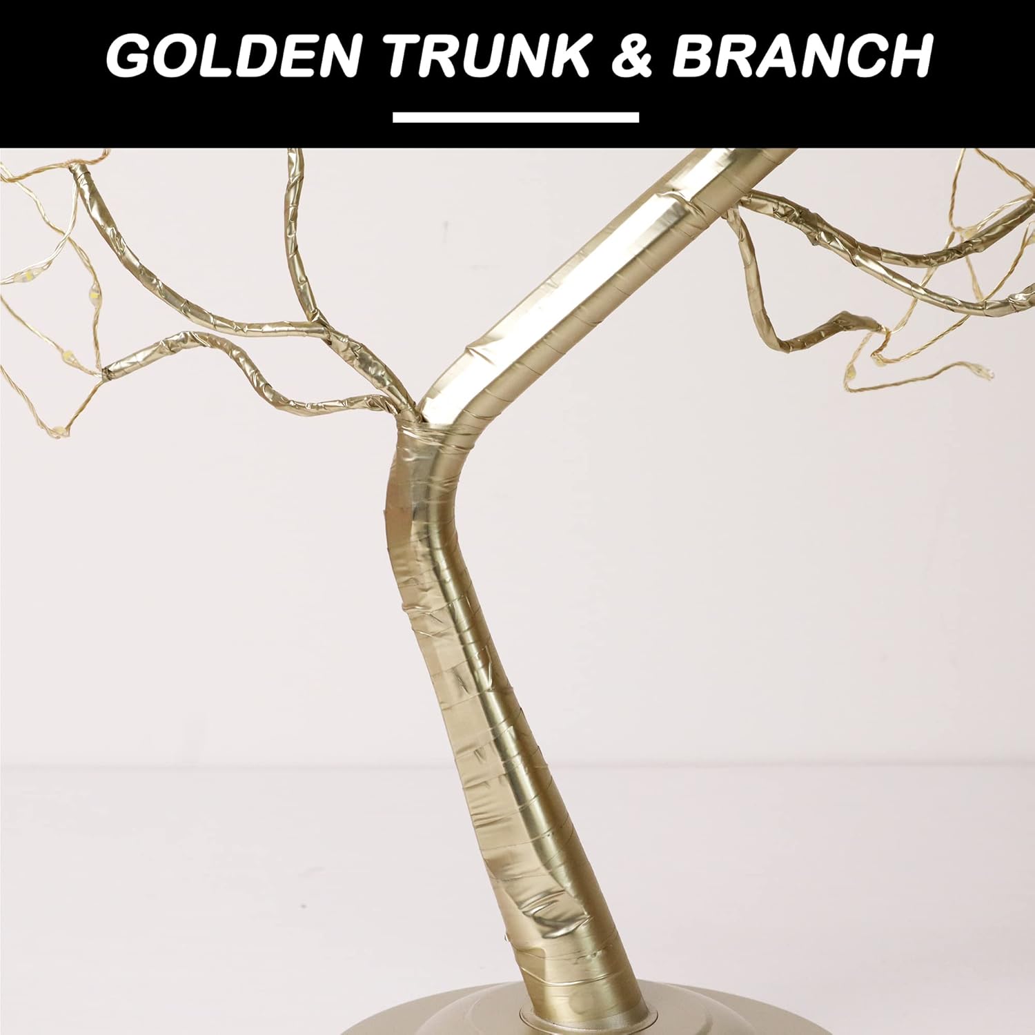 Fairy Light Tree 108 Led Twinkle Tree Fairy Light Spirit Tree Lamp Battery/USB Operated 6 Hours Timer Function with 8 Lighting Mode Golden Adjustable Branches Home Decoration (Warm White)