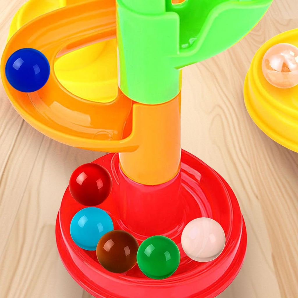 SallyFashion 75 PCS Glass Marbles Bulk, for Antique Wooden Marble Run, 7 Color