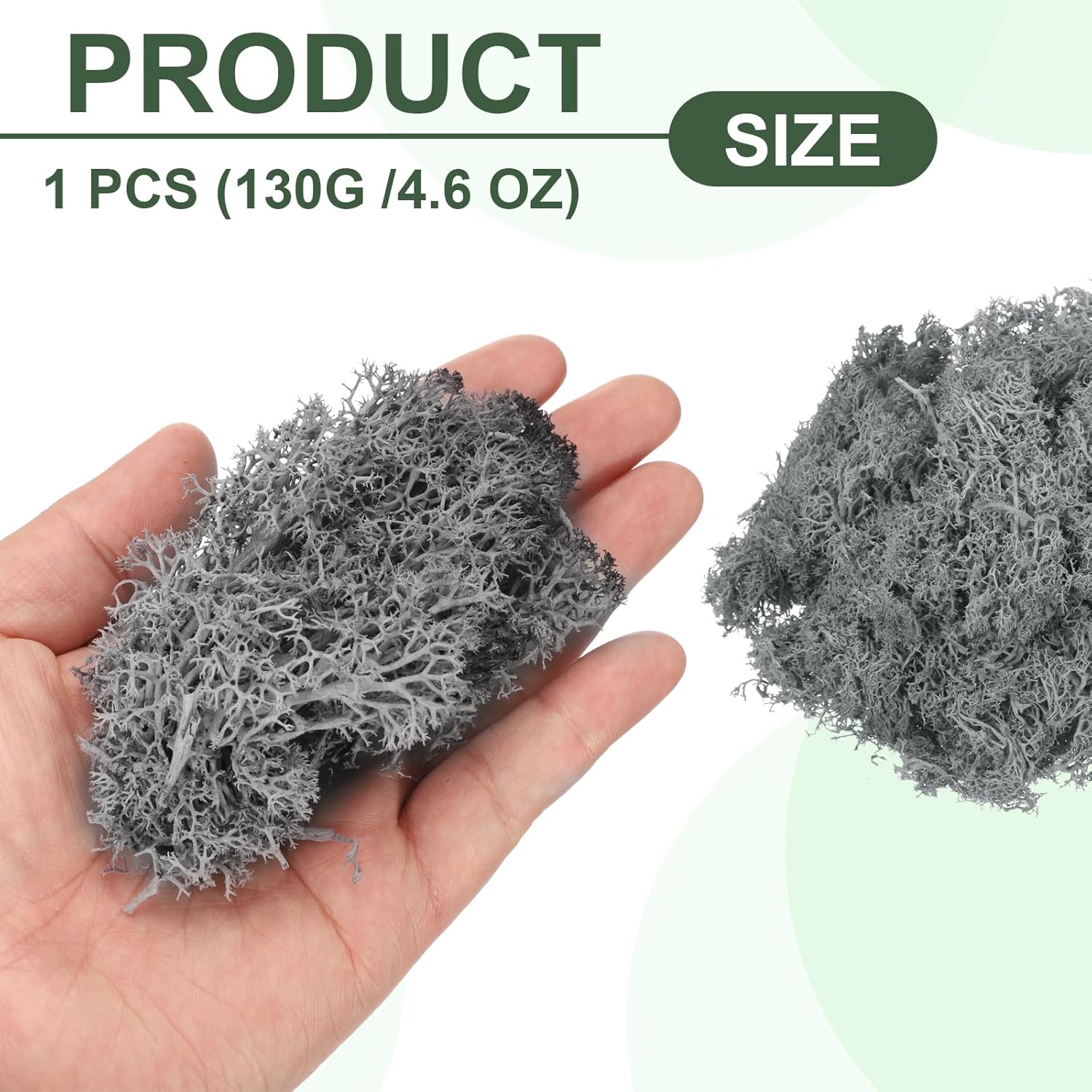 MECCANIXITY 4.6oz Preserved Reindeer Moss, Grey Decorative Artificial Fake Moss for Potted Plants Indoor Crafts Lichen Centerpieces Decor