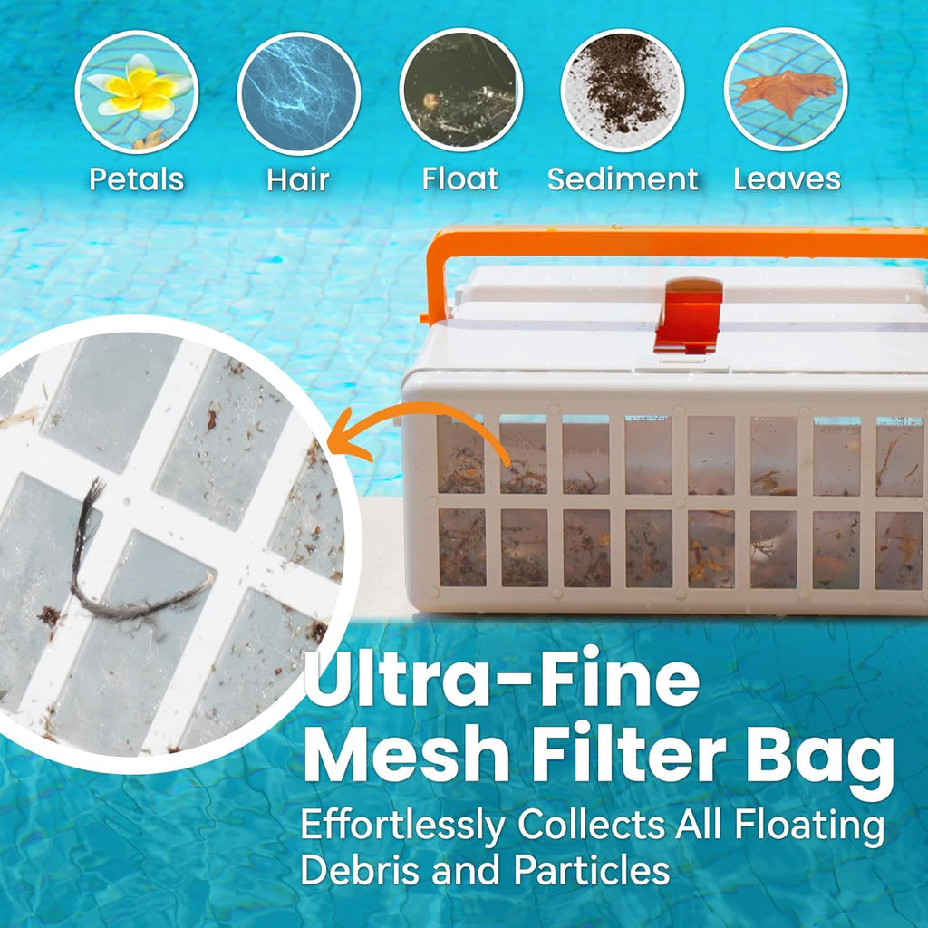 Solar Powered Automatic Robotic Pool Skimmer Cleaner,Solar Pool Surface Cleaner Dual Mode with Navigation Sensor Daytime＆Overnight Continuous Cleaning Ideal for All Swimming Pool-White