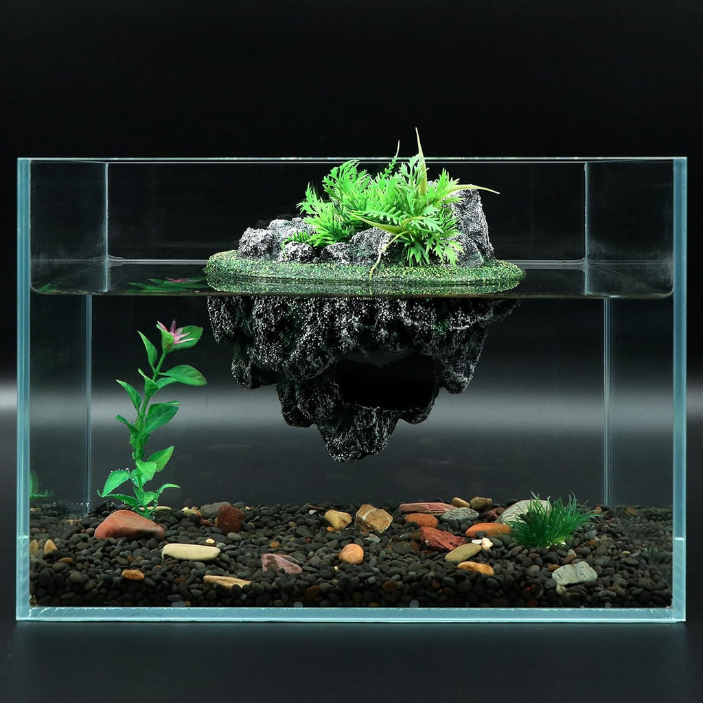 AQUA KT Turtle Floating Rock Tortoise Dock Basking Island Platform for Aquarium Pond Terrarium Habitat Decoration