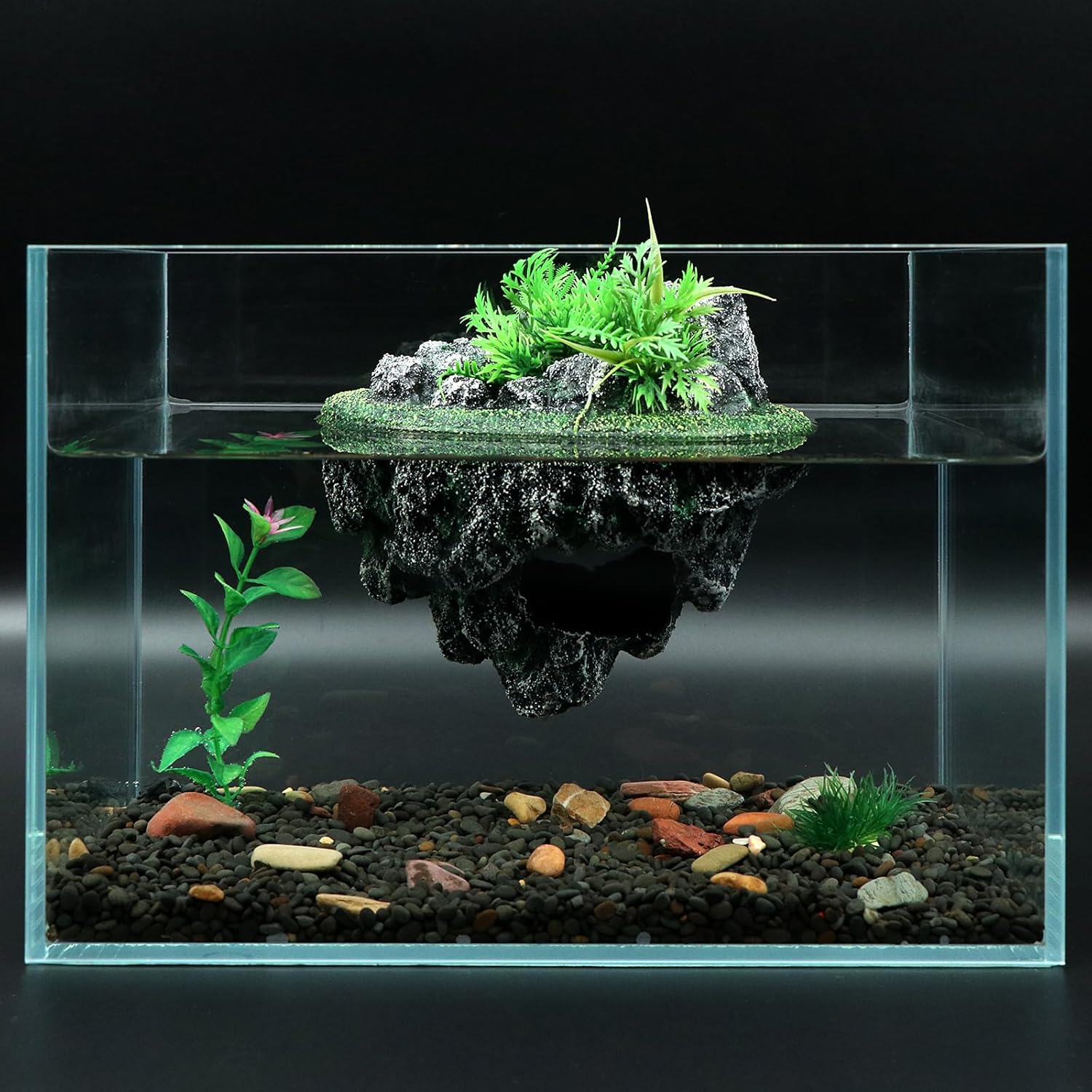 AQUA KT Turtle Floating Rock Tortoise Dock Basking Island Platform for Aquarium Pond Terrarium Habitat Decoration