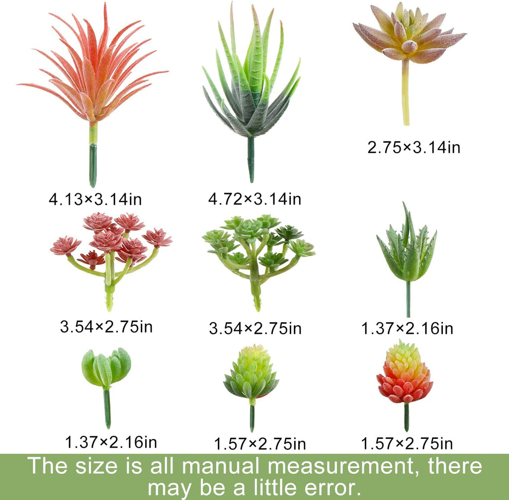 FOIMAS 18pcs Mini Artificial Succulent Plant,Flocked Faux Succulent for Floral Wall Garden Arrangement Home Office Decor,Unpotted