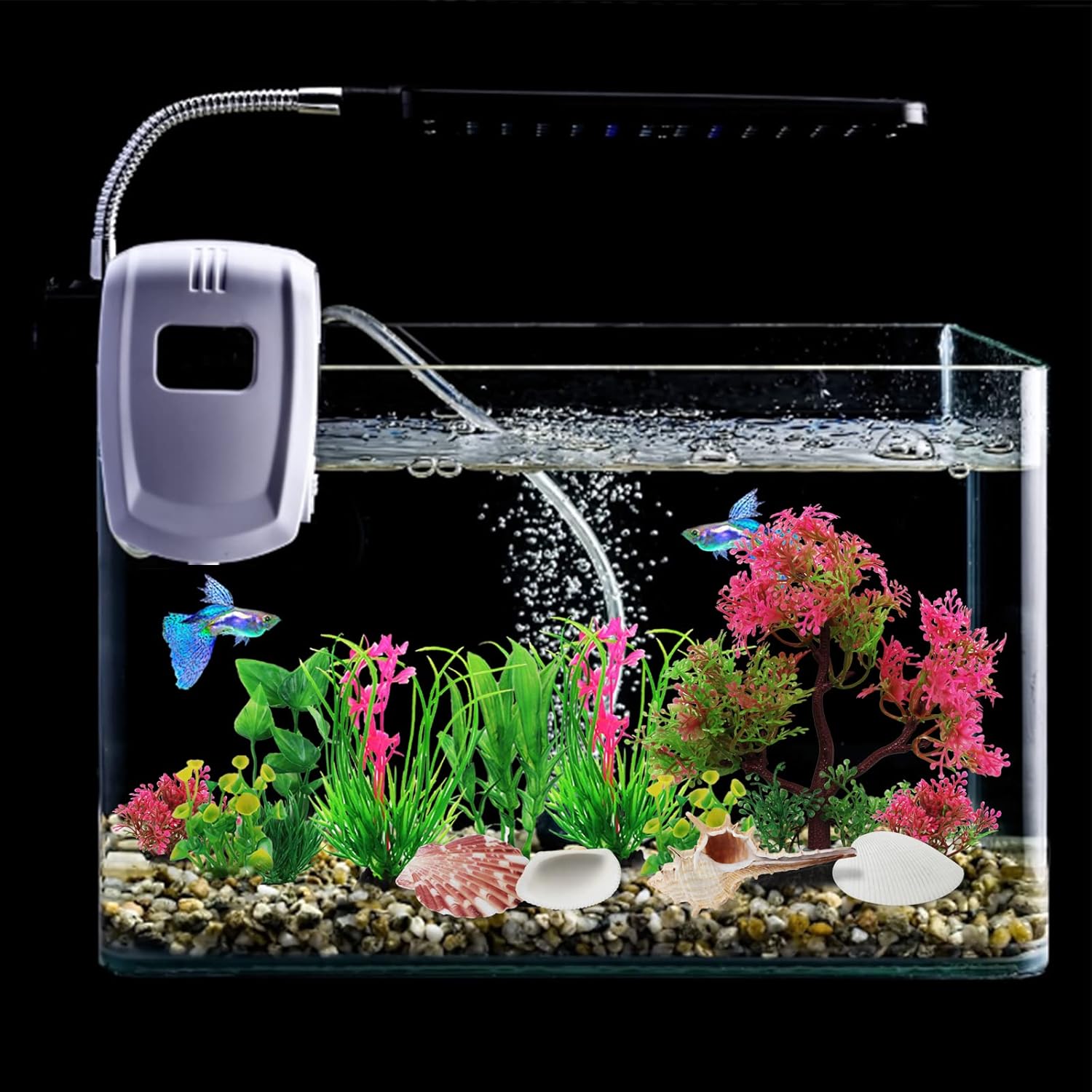 Aquarium Plants with Natural Decorations Shells, 15pcs Fish Tank Decoration Colorful Artificial Fish Tank Decor Plants Aquarium Decorations for Household and Office Aquarium Simulation