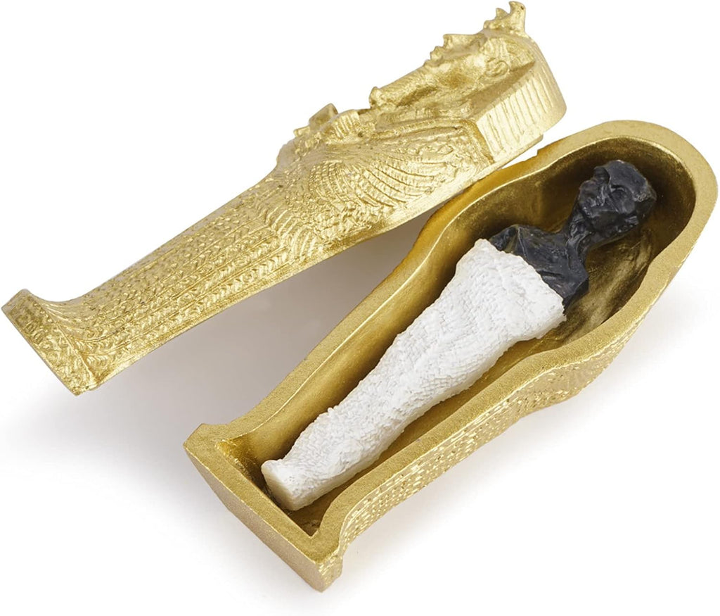 Aquarium Mummy Gold Coffin Decorations Egypt Fish Reptile Turtle Tank Décor Ornament Pet Gold