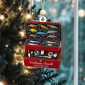 Personalized Fishing Tackle Box Ornament - Fisherman Lure Bait Ornaments Christmas Tree Decor - Outdoor Sportsman Hanging Xmas Decorations Gift for Anglers, Dads & Camping Lovers