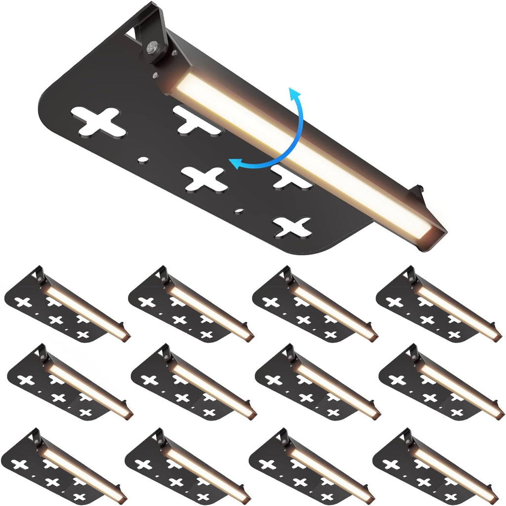 12 Pack 7 Inch Retaining Wall Lights, 5W LED Hardscape Lighting 12V AC/DC Low Voltage Step Lights Outdoor, 2700K Soft White IP65 Waterproof Landscape Lighting for Patio Walls Stairs, ETL