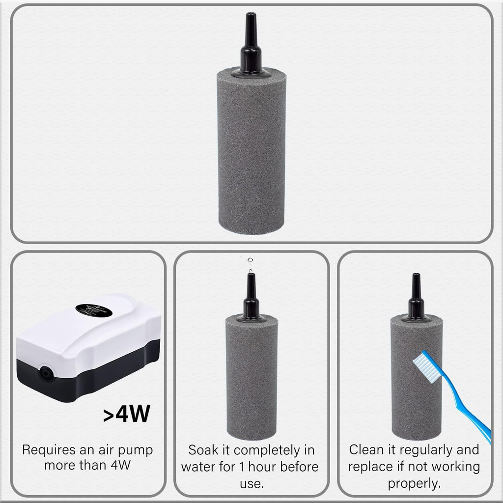 Air Stone Bubble Diffuser Ball - for Aquarium Air Pump and Fish Tanks, Gray, Pack of 10pcs