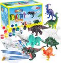 BAODLON Kids Arts Crafts Set Dinosaur Toy Painting Kit - 10 Dinosaur Figurines, Decorate Your Dinosaurs, Create a Dino World Painting Toys Gifts for 5, 6, 7, 8 Year Old Boys Kids Girls Toddlers