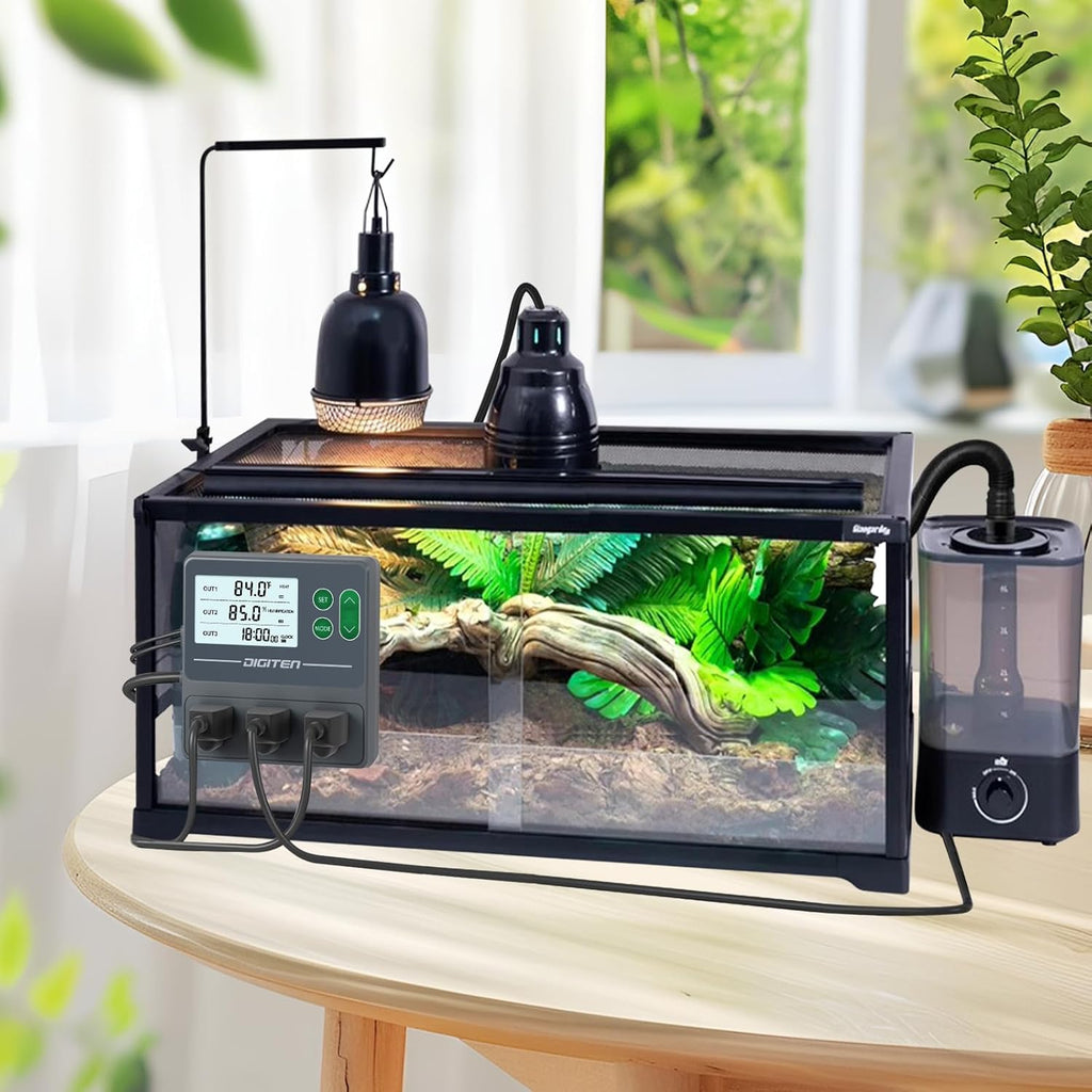 Dual Probe Temperature & Humidity Controller, Independent Sensors for Precise Temperature and Humidity Control, Compatible with Humidifiers, Dehumidifiers, Heating & Cooling Systems