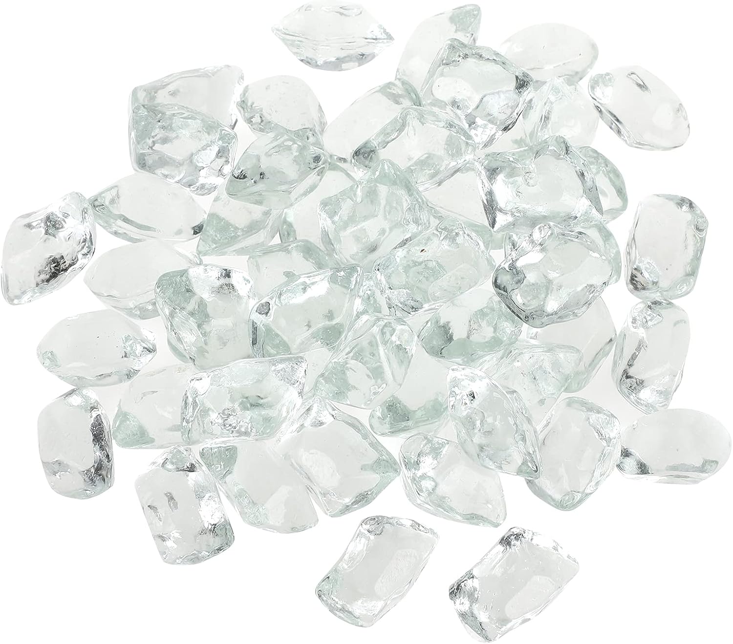 Onlyfire 1/2-Inch Polygon Fire Glass, 10 Pound Pack Glass Rock for Fireplace Fire Pit & Lanscaping, High Luster Crystal