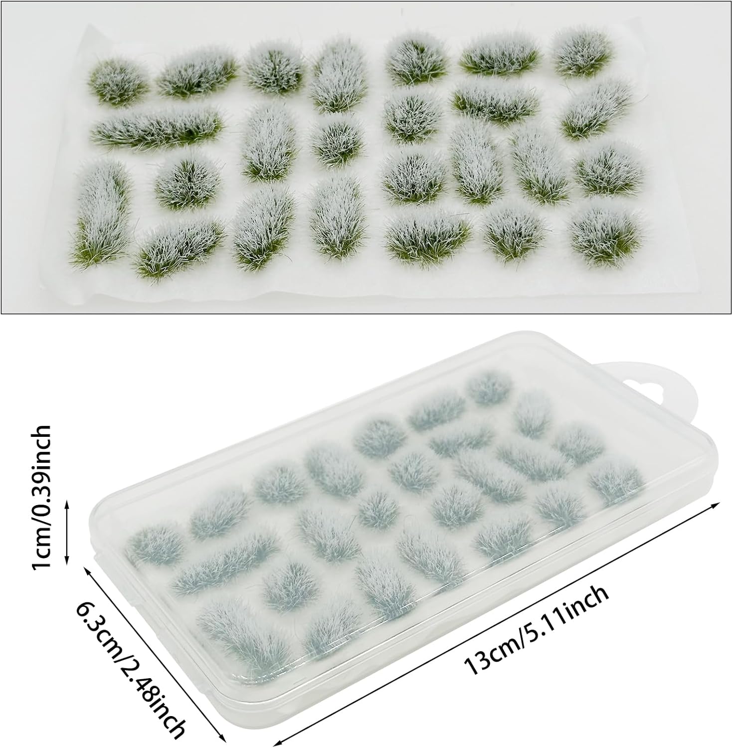 Woohome 78 PCS White Nylon Grass Tufts Model Scenery Kit for DIY Railway, Fairy Garden, Diorama