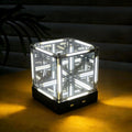 Infinite Space Abyss Lamp, Creative 4D Infinite Space Abyss Night Light with Touch Dimming, Rechargeable LED Hyper Cube Night Light for Gaming Setup Futuristic Room Décor (Q Press Three light levels)