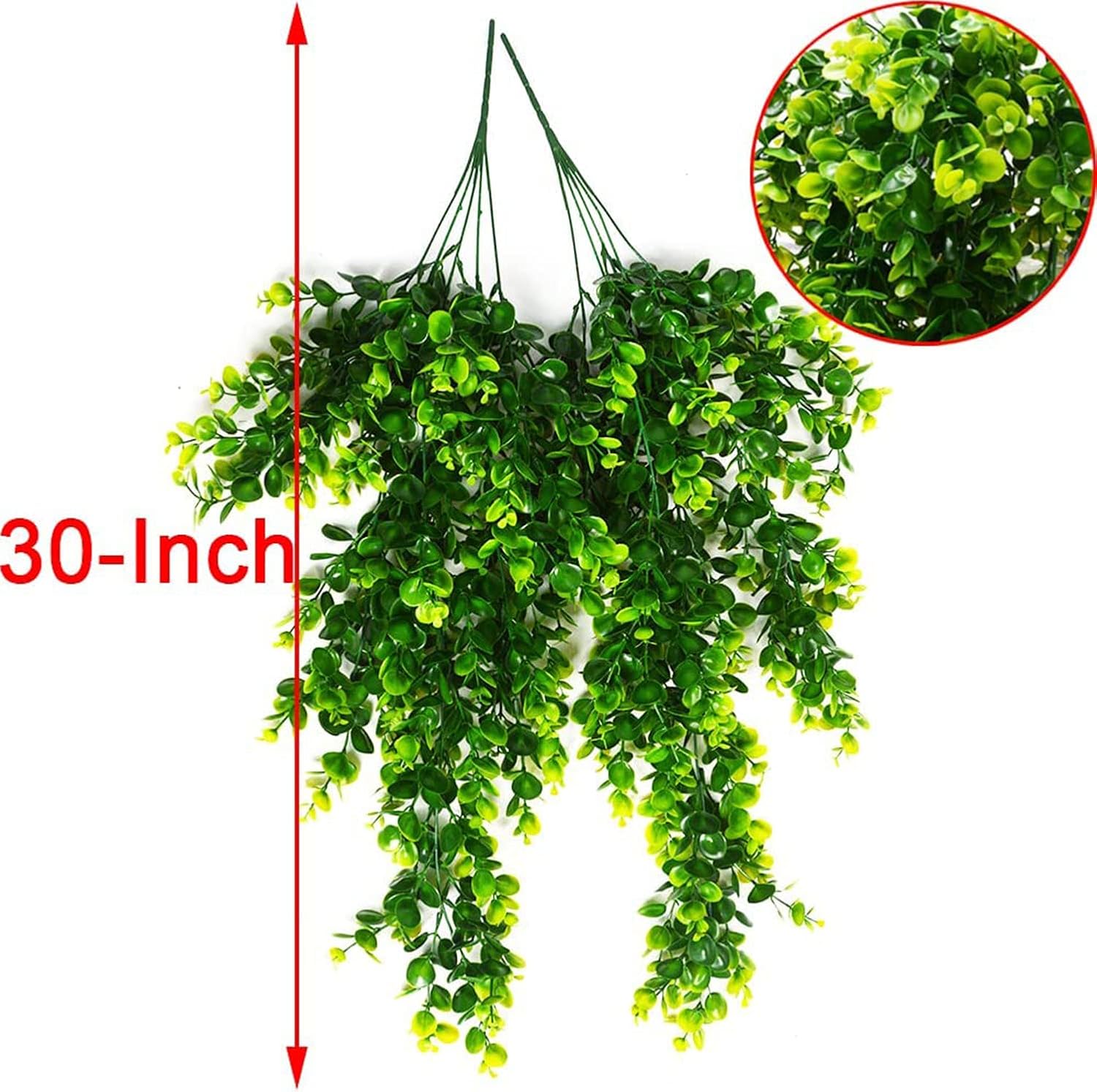Hanging Fake Plants,4 Pcs Faux Eucalyptus Leaf Greenery Vine Plant Faux Plants Fake Ivy Room Decor Home Garden Wedding Party Indoor Outdoor Decorations (Fake Vines)