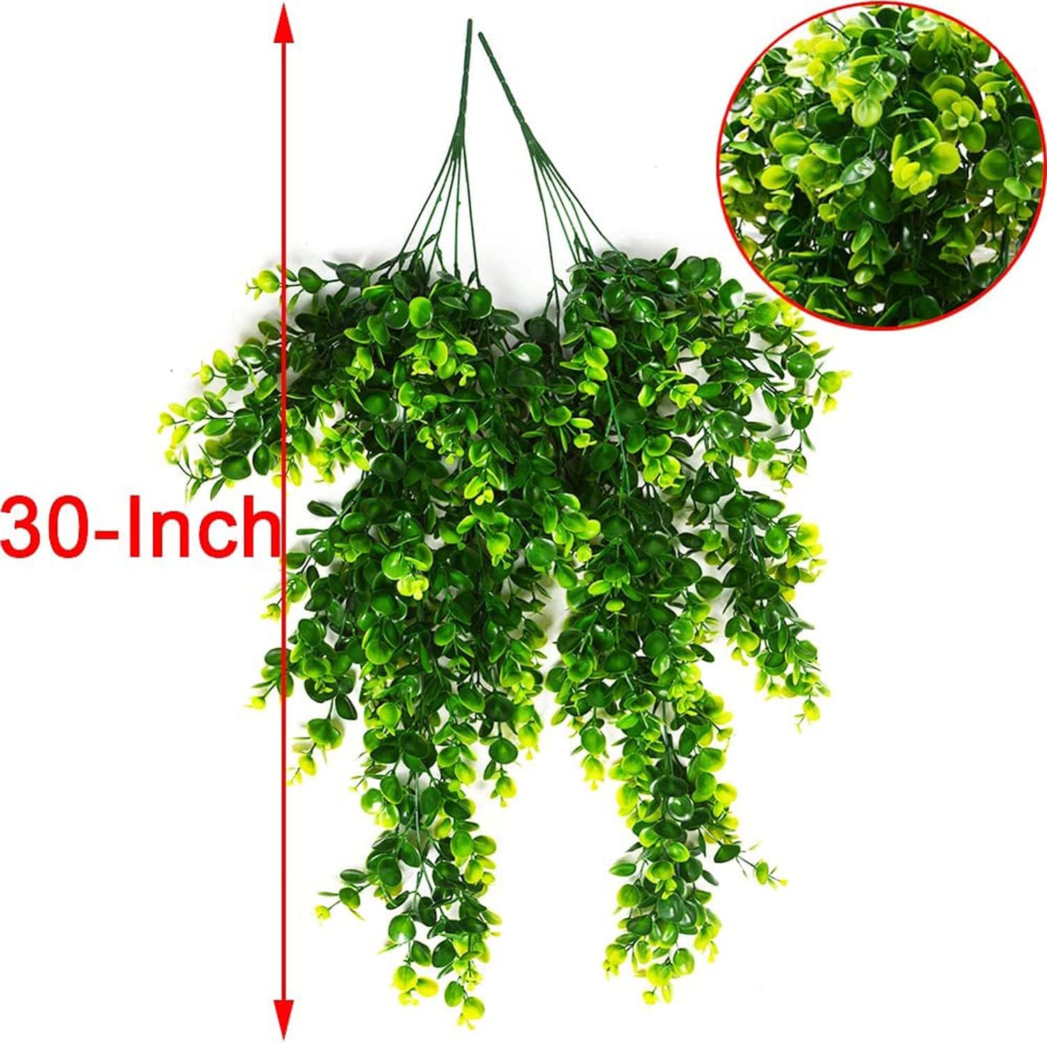 Hanging Fake Plants,4 Pcs Faux Eucalyptus Leaf Greenery Vine Plant Faux Plants Fake Ivy Room Decor Home Garden Wedding Party Indoor Outdoor Decorations (Vine)