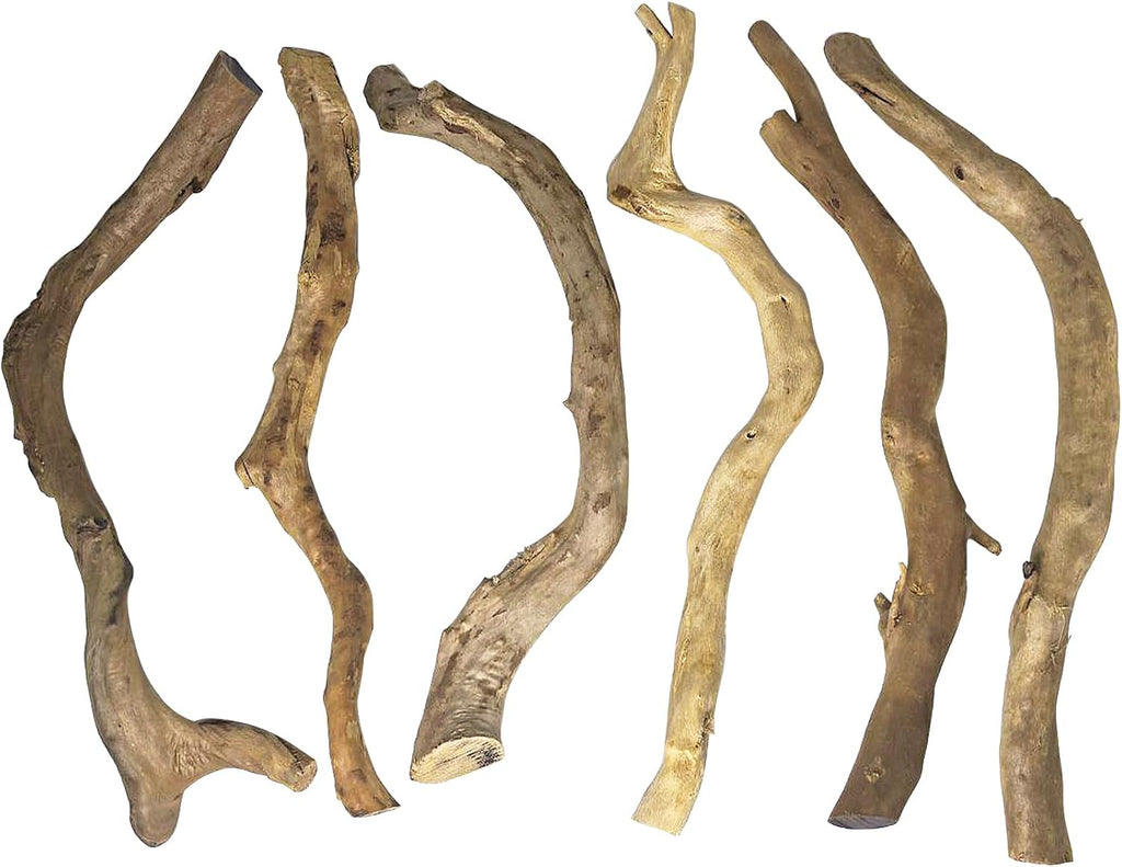 Hamiledyi Natural Driftwood for Aquarium Decor - Red Moor Wood 10"-15" Long Assorted Shapes (600g) Safe Branches for Fish Tank & Reptile Habitat - Natural Aquarium Wood Decorations (Coarse Branches)