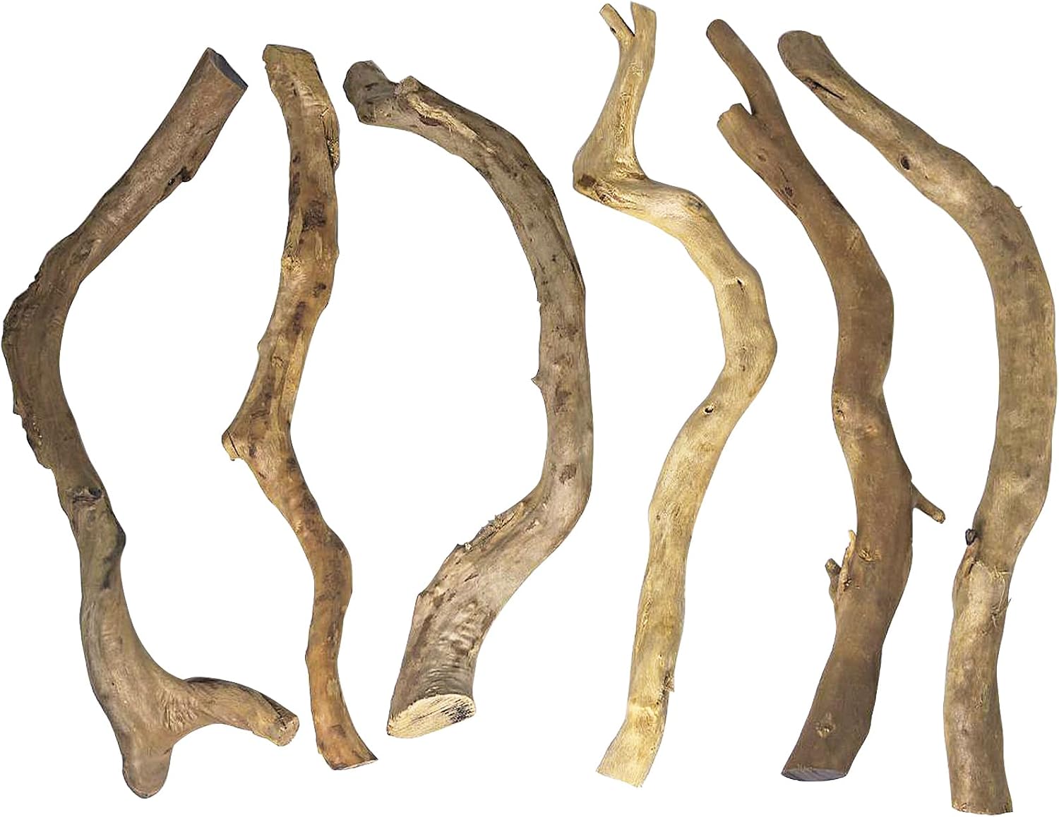 Hamiledyi Natural Driftwood for Aquarium Decor - Red Moor Wood 10"-15" Long Assorted Shapes (600g) Safe Branches for Fish Tank & Reptile Habitat - Natural Aquarium Wood Decorations (Coarse Branches)