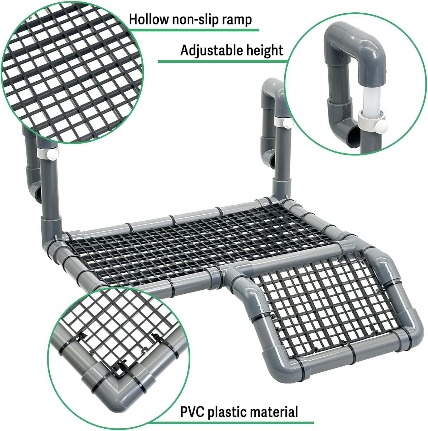 Fhiny Hanging Turtle Basking Platform, Plastic Turtle Dock Basking Area with Climbing Ramp Height Adjustable Tortoise Floating Dock Tortoise Tank Accessories Decor for Lizard Gecko Hermit Crab