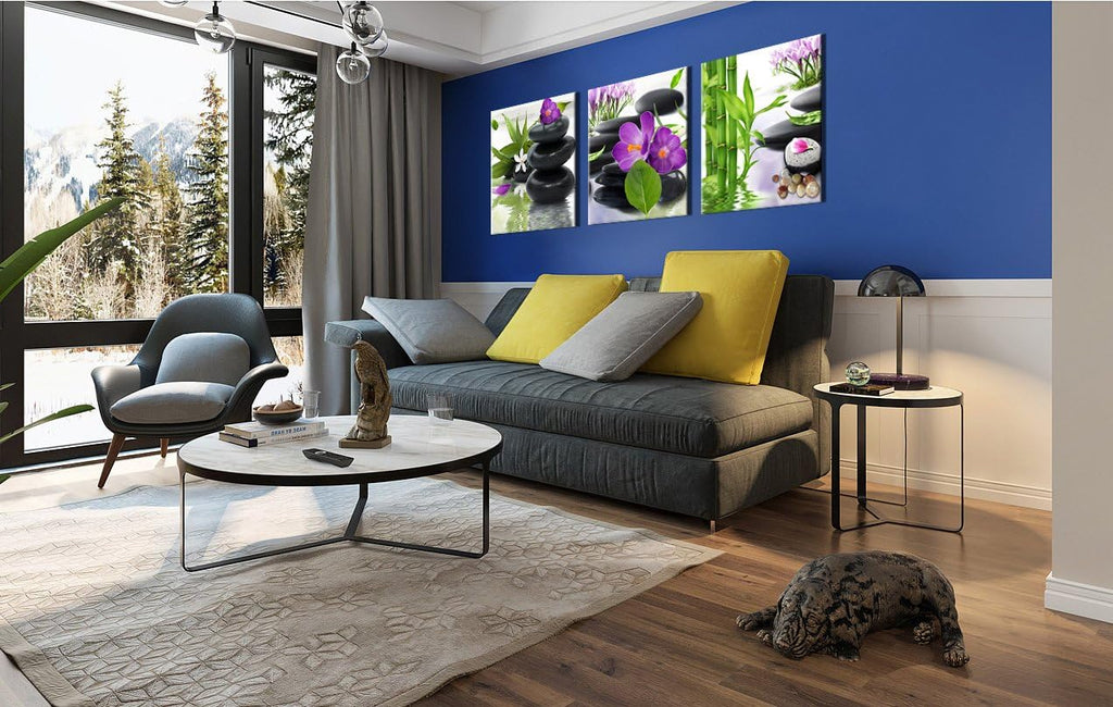 Canvas Wall Art Modern Flowers Photograph Canvas Painting for Home Wall Decorative (green)