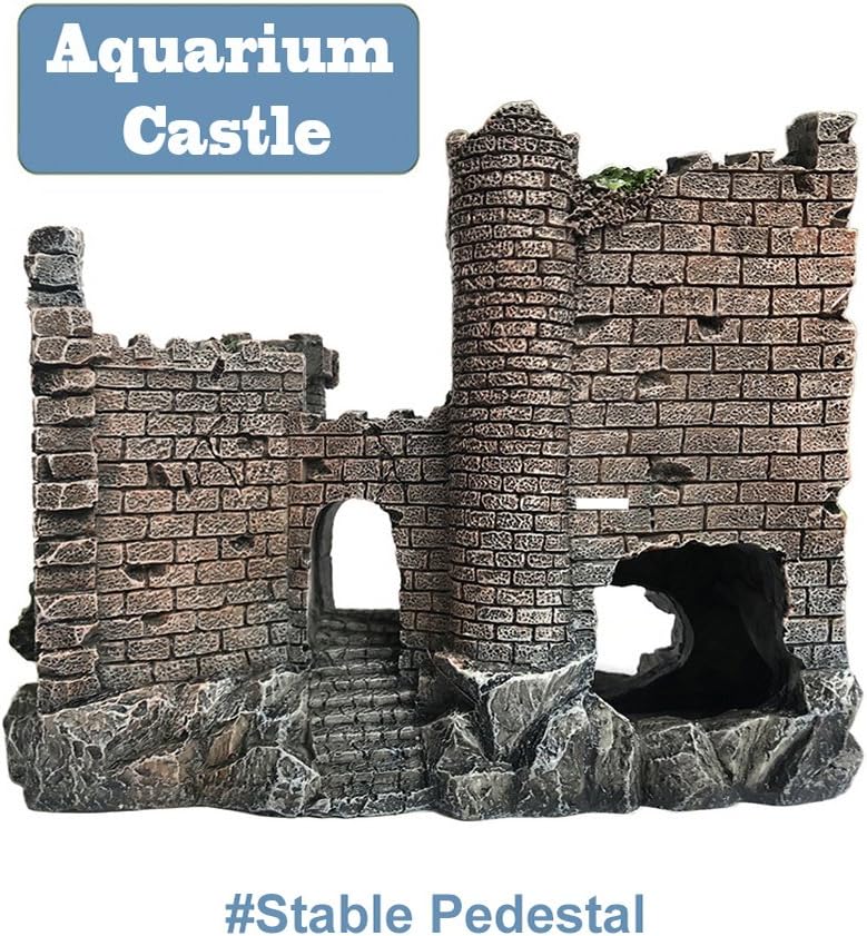 SLOCME Aquarium Ornaments Resin Castle Decorations - Fish Tank Supplies Accessories, Eco-Friendly Fish Tank Castle Aquarium Ornament
