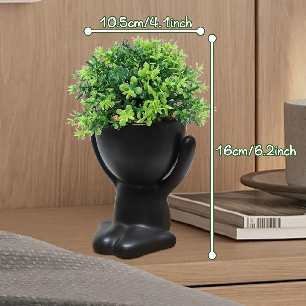Zerzsy Fake Succulent, Mini Succulents Plants Desk Plant for Office Decor for Women, Cute Fake Plants Bathroom Decor - Set of 1
