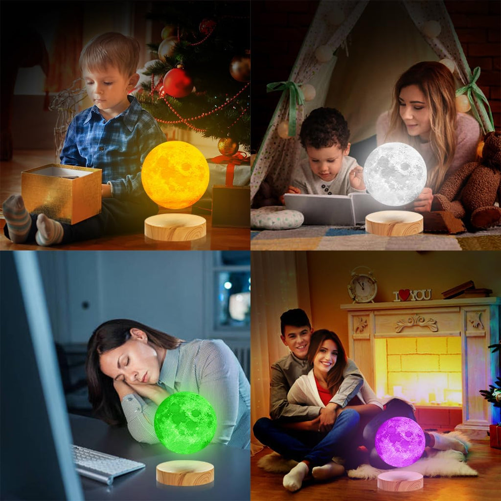 VGAzer Levitating Moon Lamp,Floating Moon lamp,Floating and Spinning in Air Freely with 3D Printing Moon Lamp Has 16 Colors 20 Modes for Unique Christmas Gifts,Room Decor,Office Toys