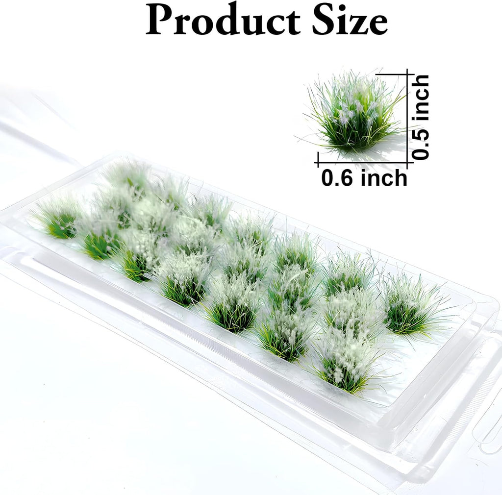 Warmtree 20 Pcs Static Grass Bushy Tufts Lowland Shrubs Model Kit Scenery Model DIY Miniature for Train Landscape Railroad Scenery Sand Military Layout Model War Gaming Terrain(Pink White)